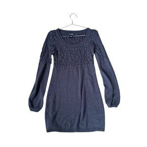Wet Seal Charcoal Sweater Long Sleeve Mini Dress Size M